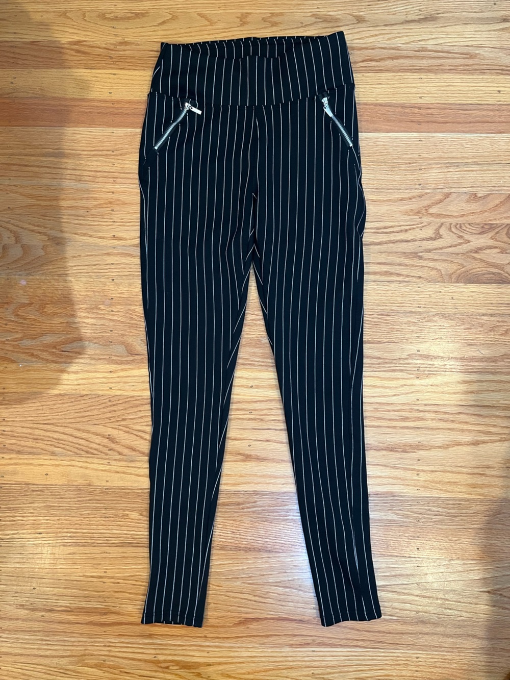 Black Pinstripe Leggings